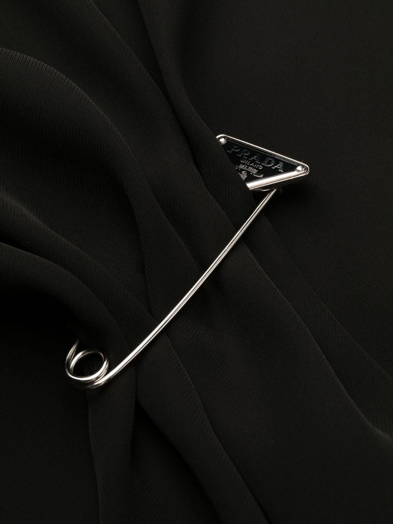 SAFETY-PIN GATHERED MIDI DRESS