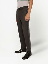 LOGO-TRIM TAILORED TROUSERS