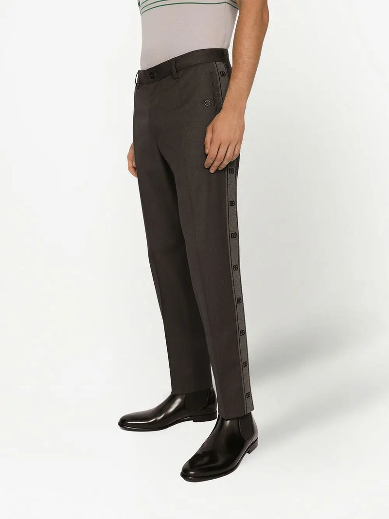 LOGO-TRIM TAILORED TROUSERS