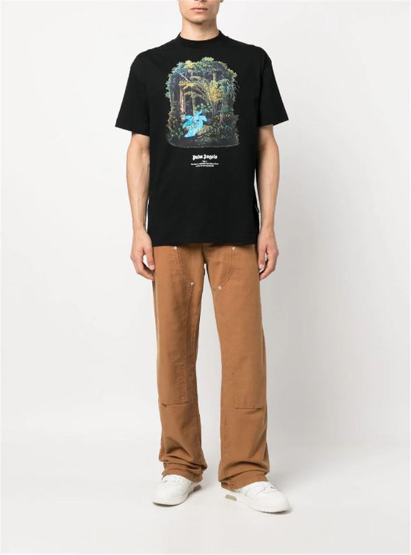 JUNGLE-PRINT ORGANIC COTTON T-SHIRT