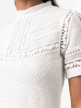 FLORAL-LACE SHORT-SLEEVE JUMPER