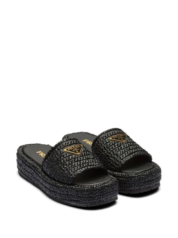 WOVEN FLATFORM SANDALS