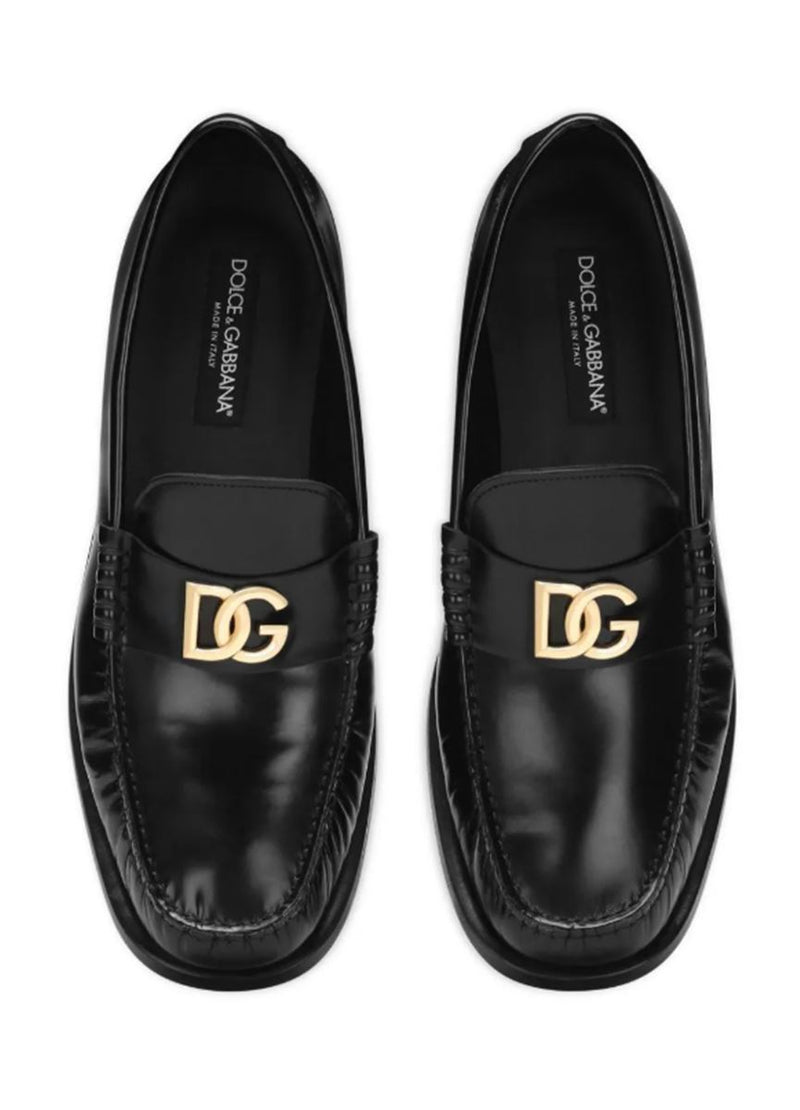 LOGO-PLAQUE LEATHER LOAFERS
