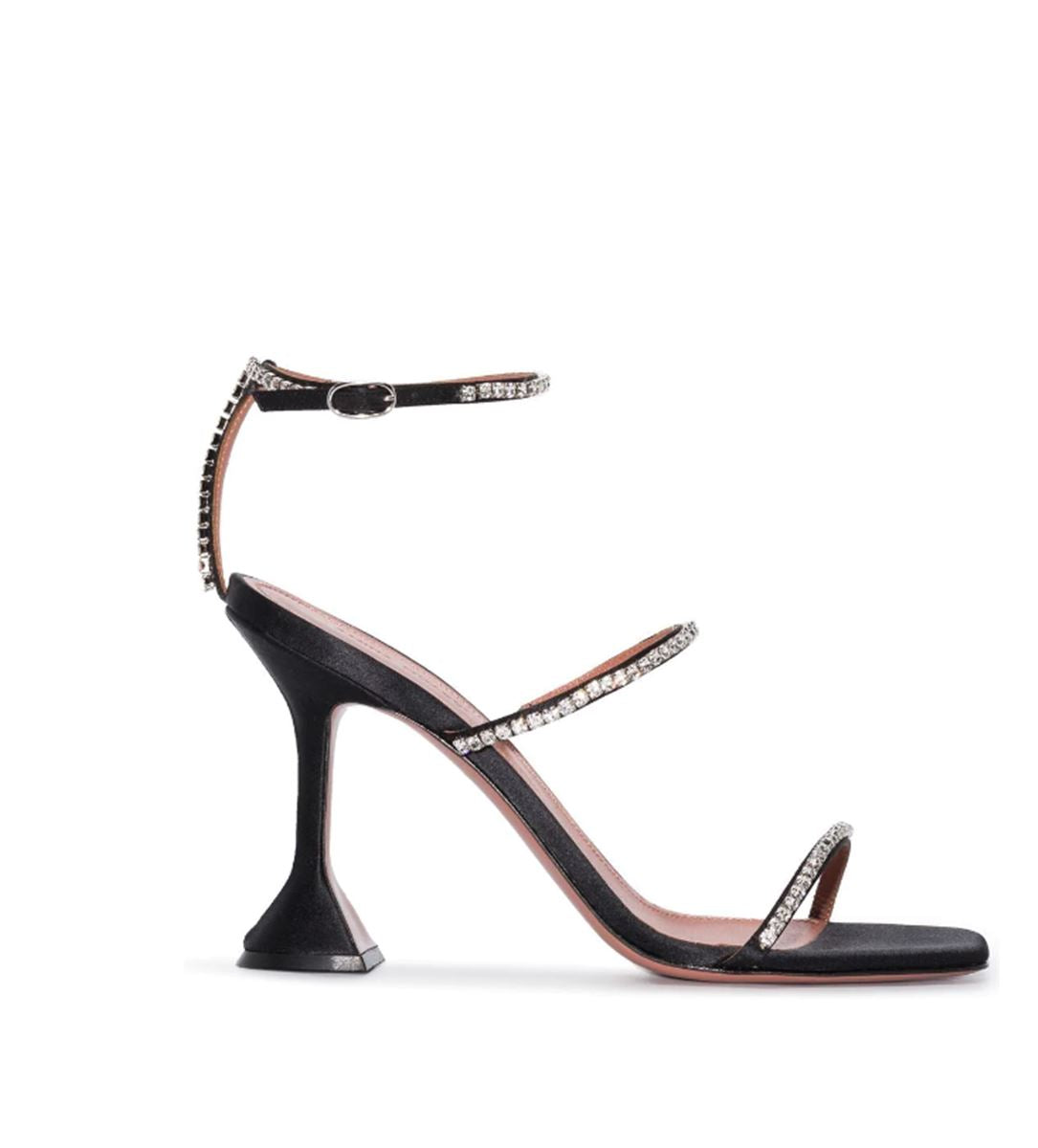 GILDA 95MM CRYSTAL SATIN SANDALS AMINA MUADDI