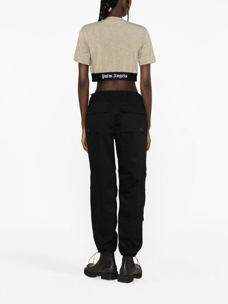 LOGO-TAPE CROPPED T-SHIRT