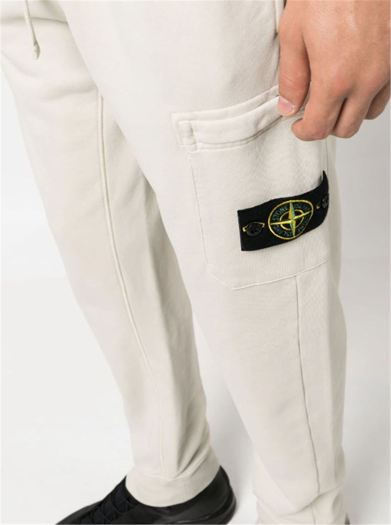 COMPASS-PATCH COTTON TRACK PANTS