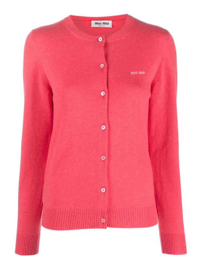 LOGO-EMBROIDERED CASHMERE CARDIGAN