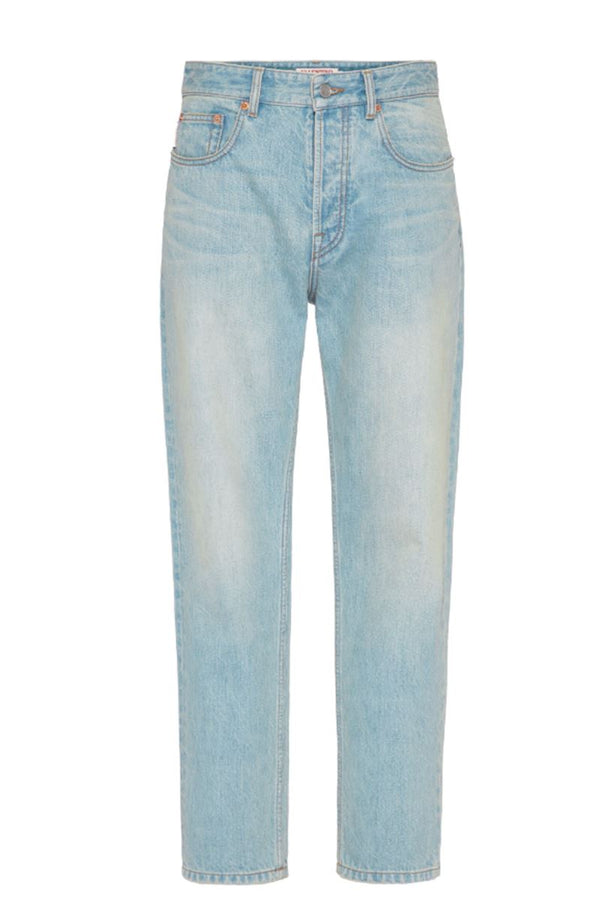 VLOGO SIGNATURE EMBOSSED TAPERED JEANS