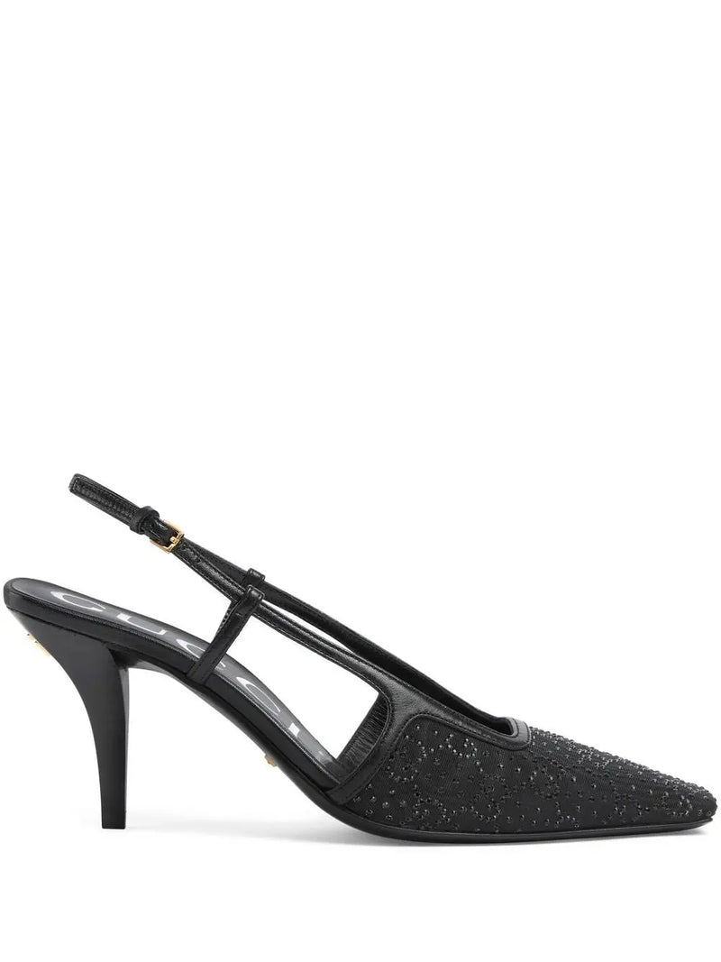 CRYSTAL-EMBELLISHED POINTED-TOE PUMPS