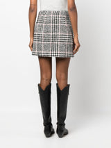 CHECK-PATTERN TWEED MINI SKIRT