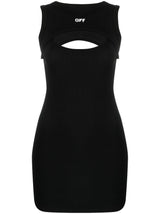 OFF STAMP RIBBED MINIDRESS