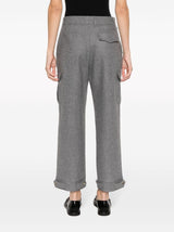 STRAIGHT-LEG WOOL CARGO TROUSERS