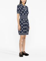 GG DAMIER-JACQUARD POLO DRESS