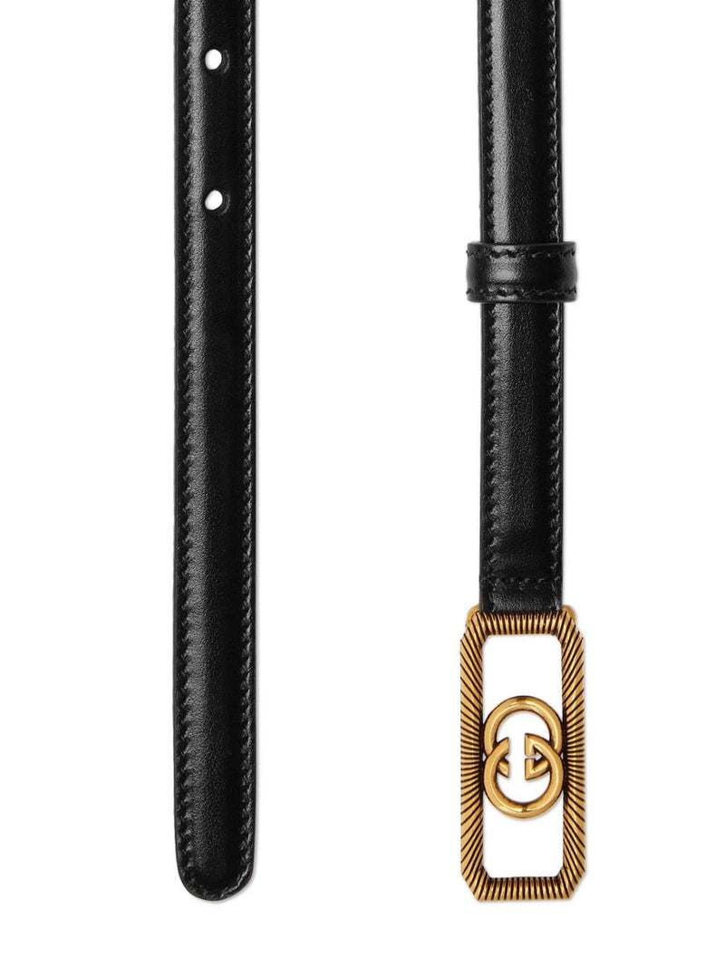 INTERLOCKING G-BUCKLE LEATHER BELT