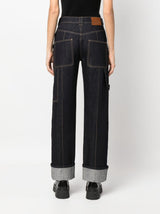 TURN-UP STRAIGHT-LEG JEANS