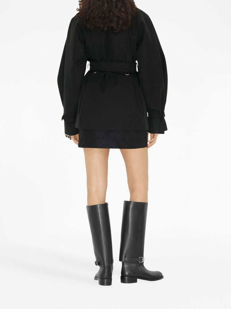CAPE-SLEEVE CROPPED TRENCH COAT