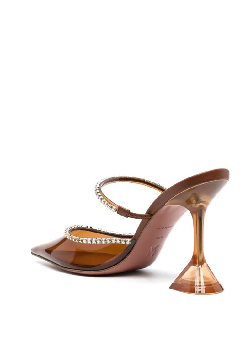 GILDA GLASS 95MM CRYSTAL-EMBELLISHED MULES
