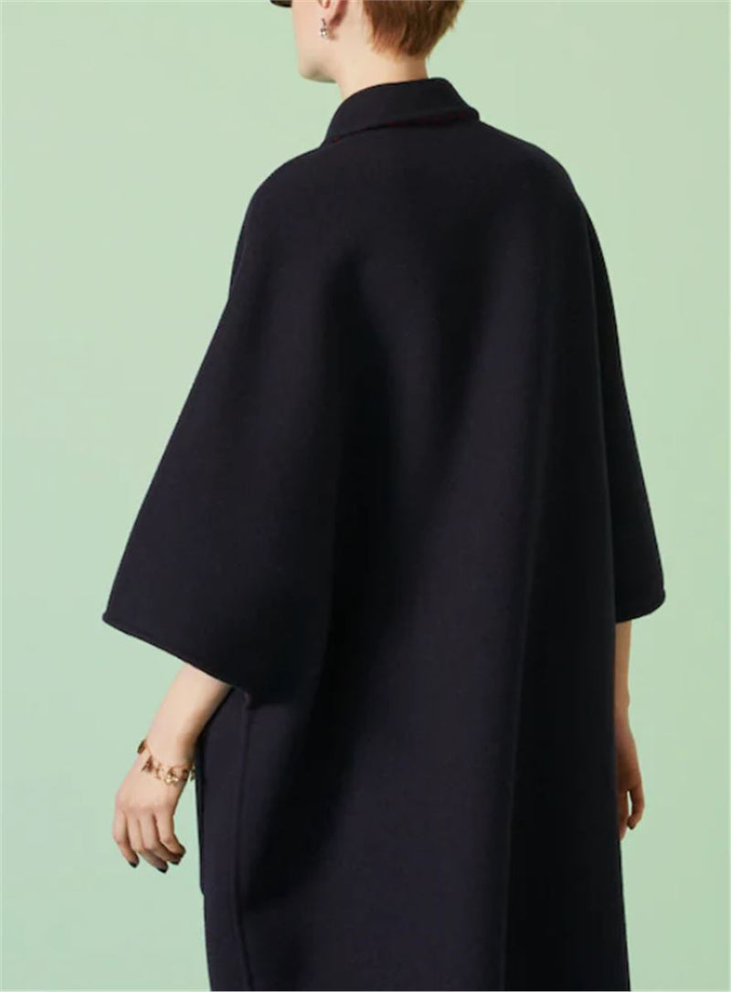 REVERSIBLE WOOL SILK COAT