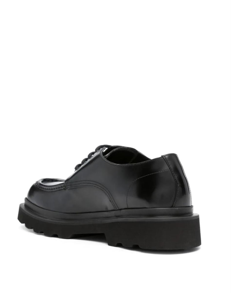 SQUARE-TOE LEATHER DERBY SHOES