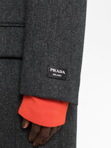 LOGO-APPLIQUÉ WOOL COAT