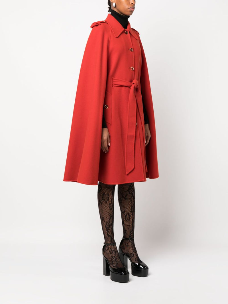 CAPE-DETAIL TRENCH COAT