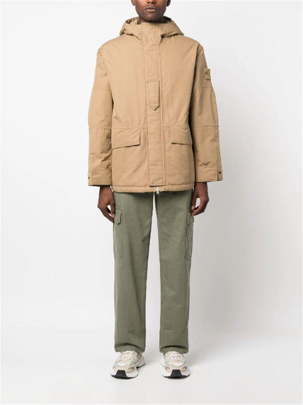 GARMENT-DYED COTTON HOODED JACKET