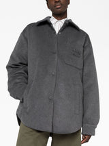 LOGO-EMBOSSED FELTED SHIRT JACKET