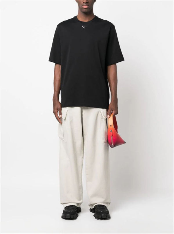 WIDE-LEG COTTON CARGO TROUSERS