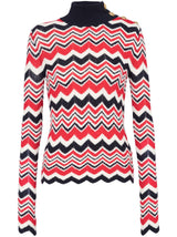 CHEVRON-KNIT ROLL-NECK JUMPER