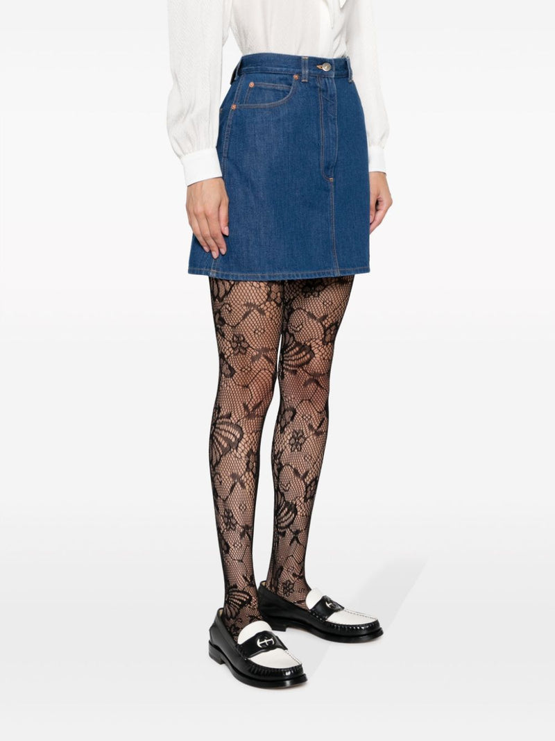 BELTED DENIM MINISKIRT