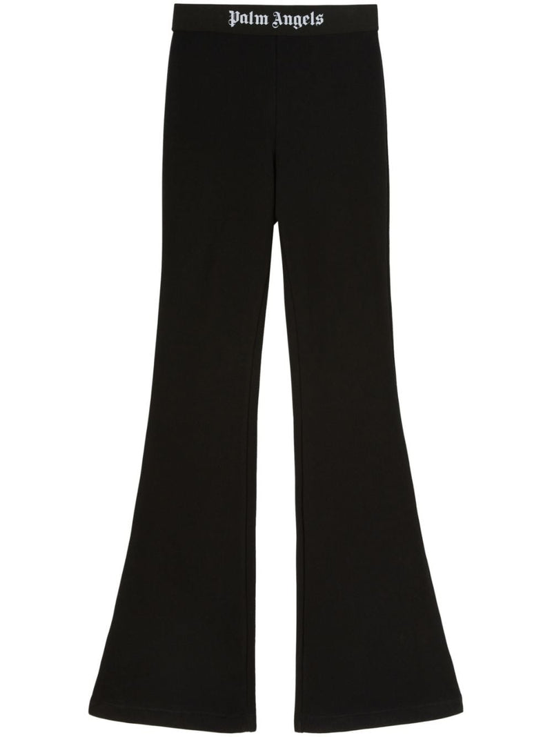LOGO-TAPE COTTON FLARED LEGGINGS