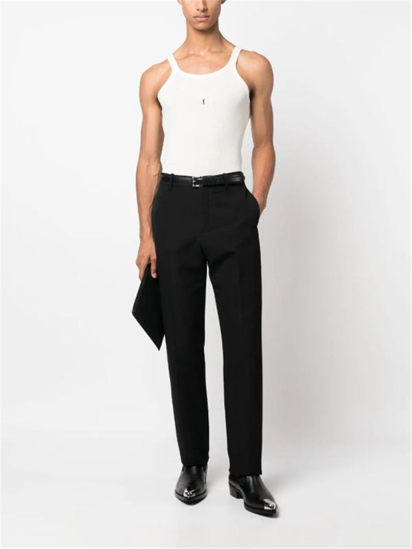 LOGO-EMBROIDERED RIBBED TANK TOP