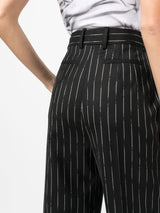 HIGH-WAISTED STRIPED WOOL TROUSERS