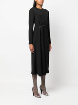 SAFETY-PIN GATHERED MIDI DRESS
