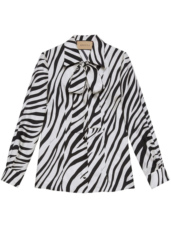 ZEBRA-PRINT SILK SHIRT