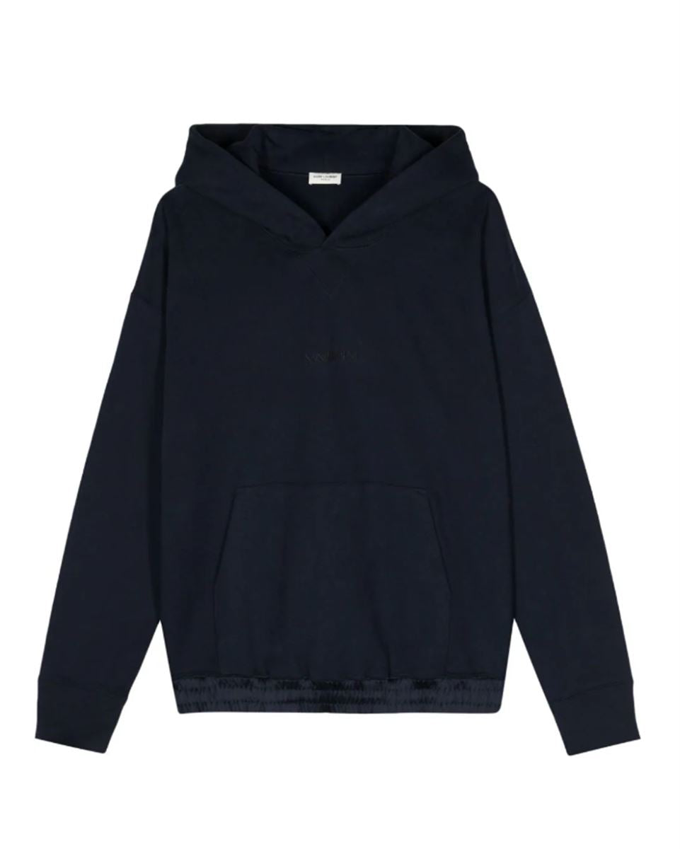 LOGO-EMBROIDERED COTTON HOODIE SAINT LAURENT
