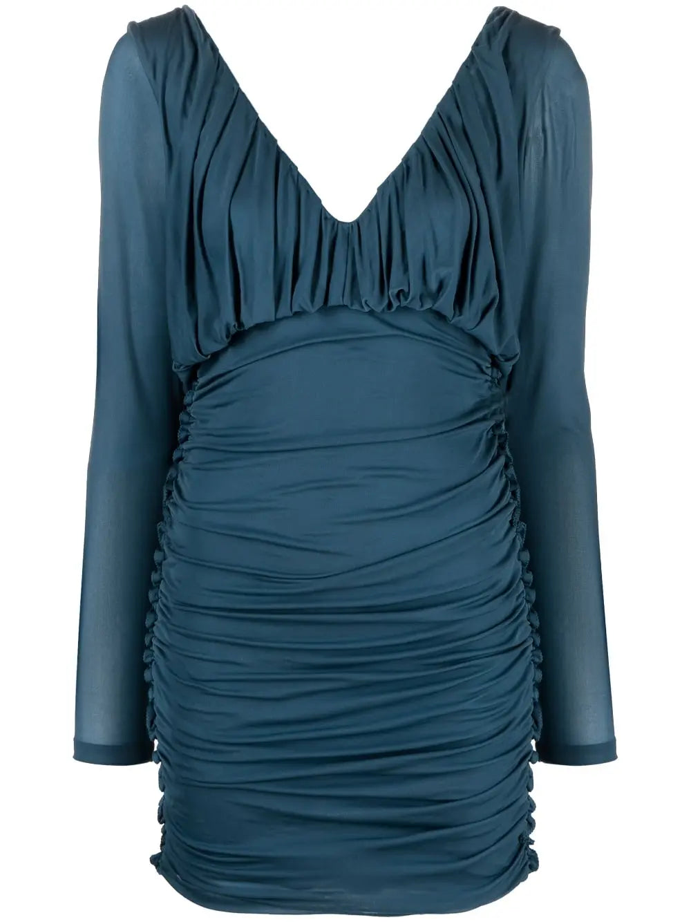 V-NECK DRAPED MINI DRESS SAINT LAURENT