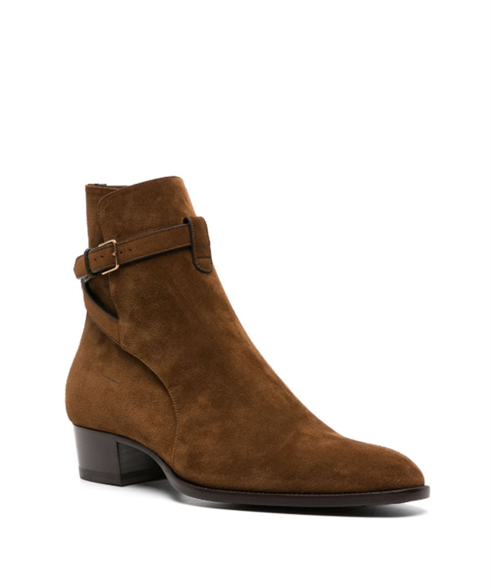 WYATT 4MM SUEDE ANKLE BOOTS SAINT LAURENT